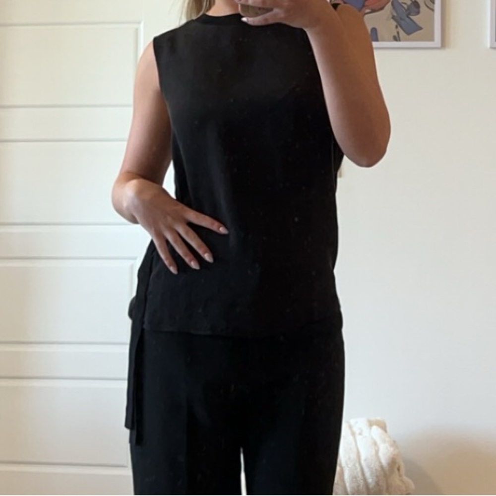 Black Blouse with Side Panels